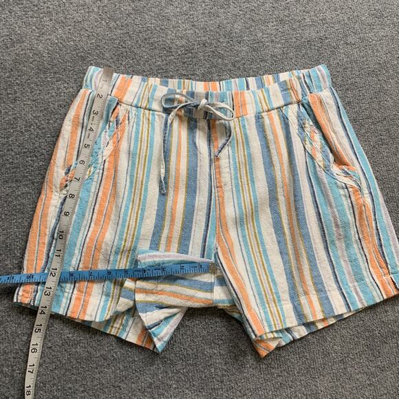Briggs Shorts Womens M Medium Creamsicle Blue Linen Blend Drawstring Relaxed Fit - Picture 7 of 12